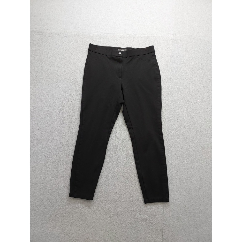 Counterparts Women Pants L Black Zip Button Mid Rise Ankle Stretched Logo Casual